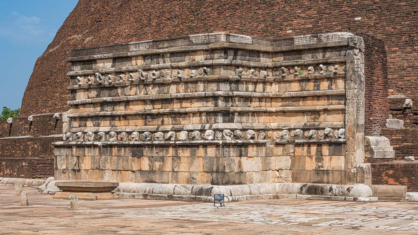 Ruins of the Abhayagiriya monastery complex in Anuradhapura