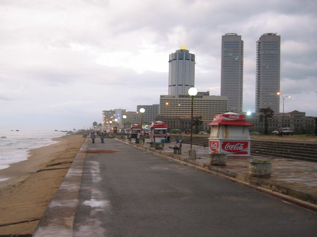 Galle Face Green promenade beside the Indian Ocean, Colombo, Sri Lanka