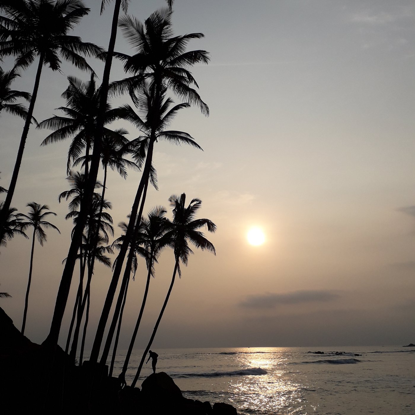 Evening sunset light over Mirissa Beach, Sri Lanka