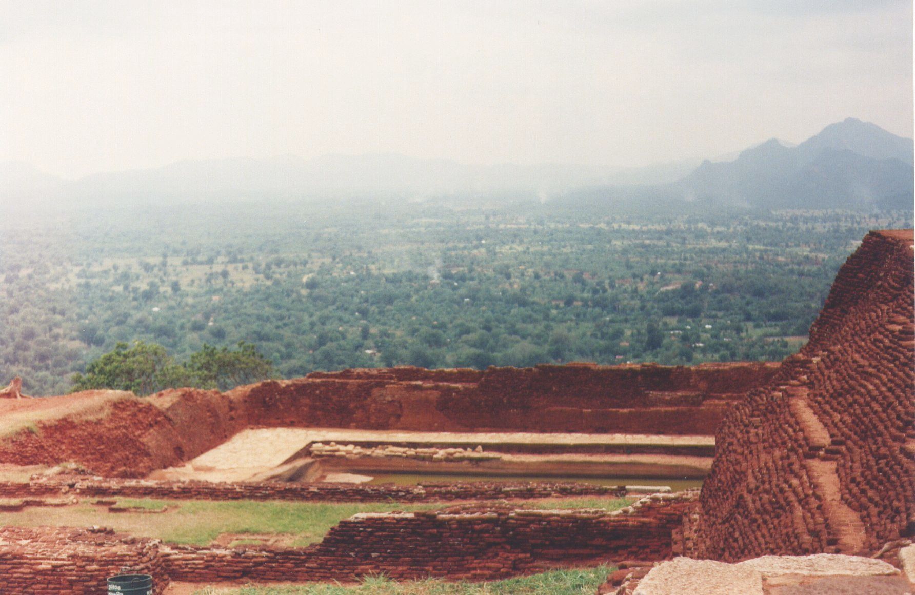 Ruins of the royal palace complex at the summit of Sigiriya Rock Fortress, Sri Lanka