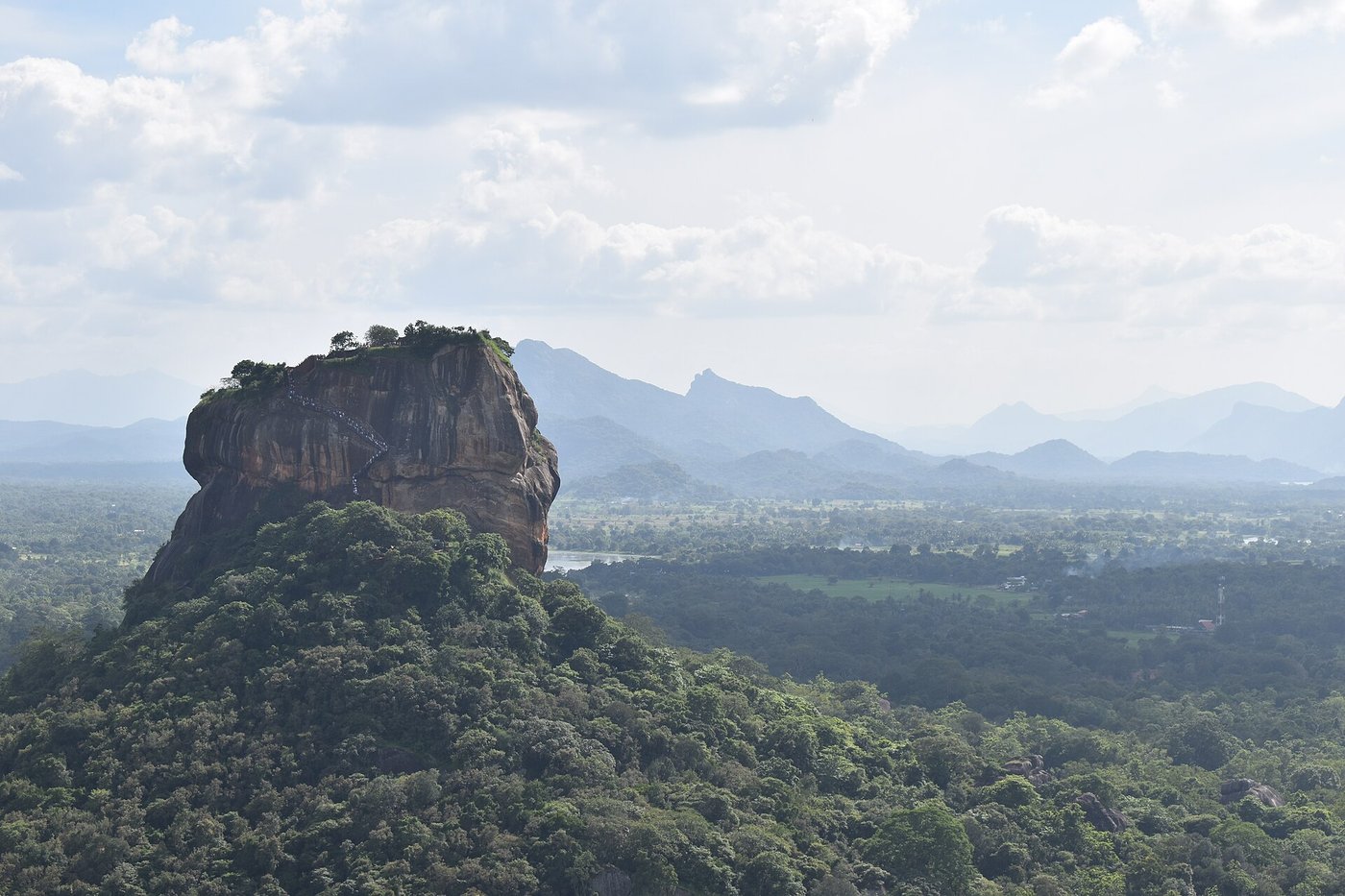 Sigiriya Rock seen from Pidurangala at dawn