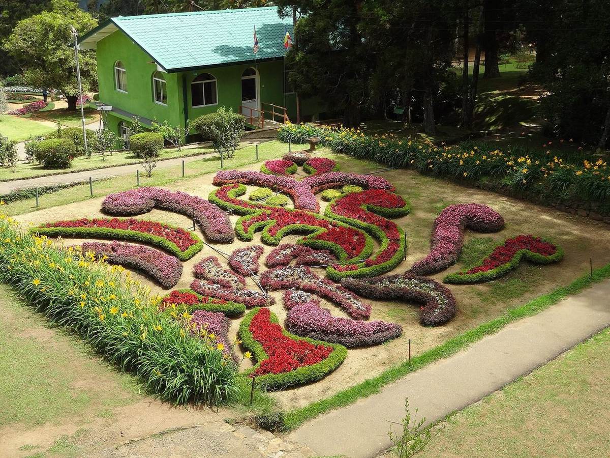 Colourful flower beds at Hakgala Botanical Garden