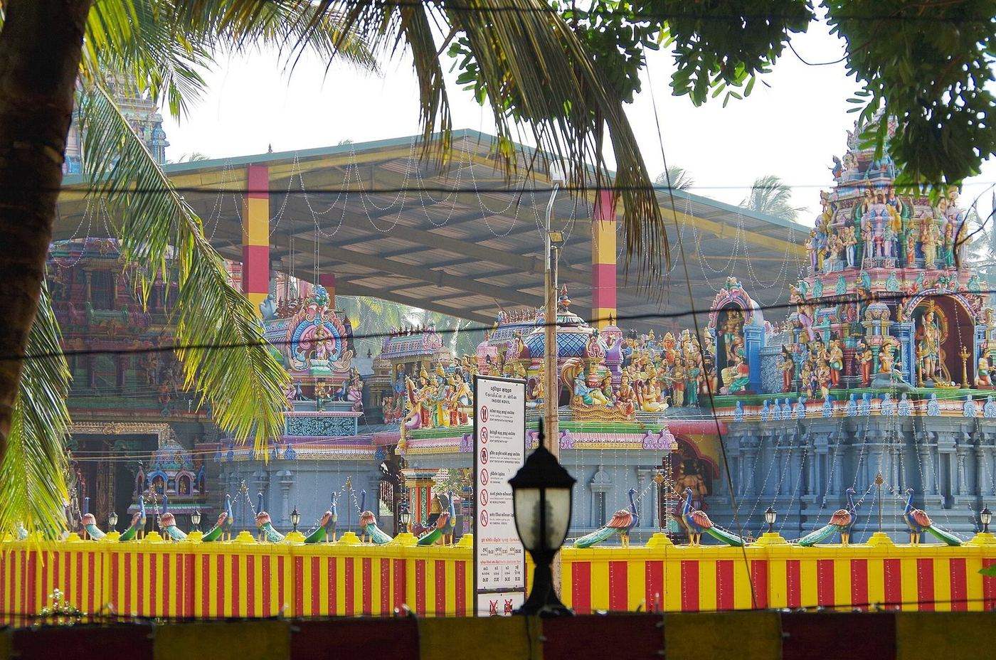 Colourful temple buildings at Munneswaram, Chilaw