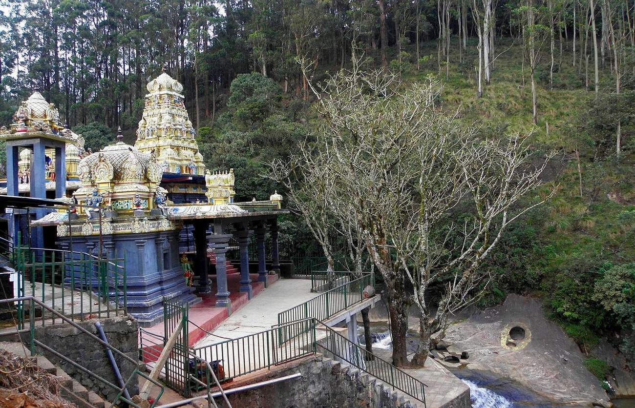 Seetha Amman Temple beside a mountain stream